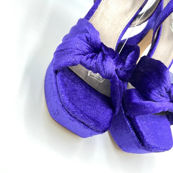 Circus NY Sam Edelman Size 8.5 Audrea‎ Purple Velvet Platforms Heels Shoes - Picture 3 of 13